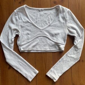 GARAGE white cropped long sleeve size small